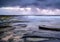 Beautiful shot at the Sunshine Coast of Queensland, Australia under storm clouds