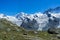 Beautiful shot of Swiss Gorner glacier, Swiss Alps, Valais region, Switzerland