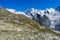 Beautiful shot of Swiss Gorner glacier, Swiss Alps, Valais region, Switzerland