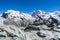 Beautiful shot of Swiss Gorner glacier, Swiss Alps, Valais region, Switzerland