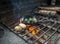 Beautiful shot of vegetable grilling process