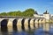 Beautiful shot of Vienne river and Henry IV bridge in Chatellerault