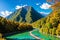 Beautiful Shotover river and amazing landscape in New Zealand made with Generative AI