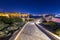 Beautiful sidewalk at the bay in Sliema at night, Malta