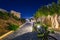 Beautiful sidewalk at the bay in Sliema at night, Malta