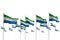 Beautiful Sierra Leone isolated flags placed in row with selective focus and space for text - any celebration flag 3d illustration