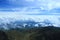 Beautiful sight of quito from the top of Rucu Pinchincha with a stunning cloudscape