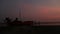 Beautiful silhouette fishing boat and Sunset over the sea. Bangpu Recreation Center (Samut Prakan, Thailand)