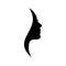 Beautiful silhouette hair girl, salon logo - vector