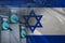 Beautiful silk banner, national flag of Israel