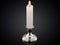 Beautiful silver candleholder on black background