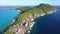 Beautiful Similan Island Cape Stones Aerial View. HD Slowmotion. Andaman Sea, Thailand.