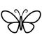 Beautiful simple design of the black butterfly contour