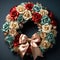 Beautiful Simple wreath, on background. Merry Christmas and Happy New year bckground
