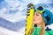 Beautiful skier girl portrait