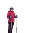 Beautiful skier on white background