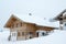 Beautiful skiing hut in deep snow