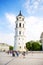 Beautiful sky over the city of Vilnius-view of the bell tower