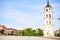 Beautiful sky over the city of Vilnius-view of the bell tower