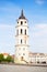 Beautiful sky over the city of Vilnius-view of the bell tower