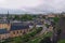 Beautiful skyline of old town Luxembourg City from top view in Luxembourg. Abbaye St. John Neimenster near Alzette River