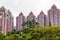 Beautiful skylines in Shenzhen of China, view from Lianhuashan park