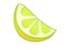 A beautiful slice of juicy yellow lemon. Sliced â€‹â€‹lemon slice of bright yellow color - stock illustration.