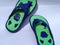 Beautiful slippers with green and blue colors