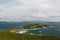 Beautiful sloping coast of the island during a severe storm