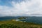 Beautiful sloping coast of the island during a severe storm