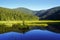 Beautiful Small Arber lake in the Bavarian Forest, Germany. View to mount GroÃŸer Arber