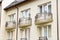 Beautiful small balconies on a modern building apartment