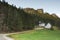 Beautiful small church and cemetery for mountaineer and climbers in Johnsbach village, in The Gesause National Park, Styria region