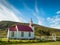 Beautiful small Icelandic church in the countryside