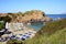 Beautiful small peaceful beach in the fishing village of Bali,Crete island, Greece