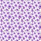 Beautiful small purple flowers with leaves on white background. Seamless floral pattern. Watercolor painting.