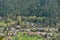 Beautiful, small and sweet German village, next to the beautiful Schwarzwald forest, aerial view