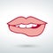 a beautiful smile lip icon on a white background