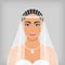 Beautiful smiling bride in veil