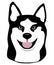 Beautiful smiling Siberian Husky dog with tongue vector tattoo