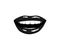 Beautiful smiling woman black lips. Kiss Me. Vector illustration Eps 10