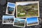 Beautiful snapshots of various Tenerife landscapes and landmarks arranged on black volcanic background