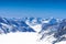 Beautiful Snow Alps Mountain, view from Jungfraujoch station, Sw