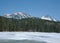 Beautiful snow-capped mountains against the blue sky