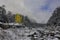 beautiful snow covered lachung valley near yumthang valley in winter season