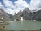 Beautiful snow covered mountains and lake