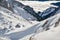 Beautiful snow covered valley in Swiss Alps near Mount Pilatus