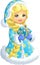 Beautiful Snow Maiden on a white background