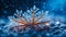 Beautiful snowflake macro photography detail freeze season design december frost decorative