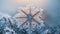 Beautiful snowflake macro photography detail light